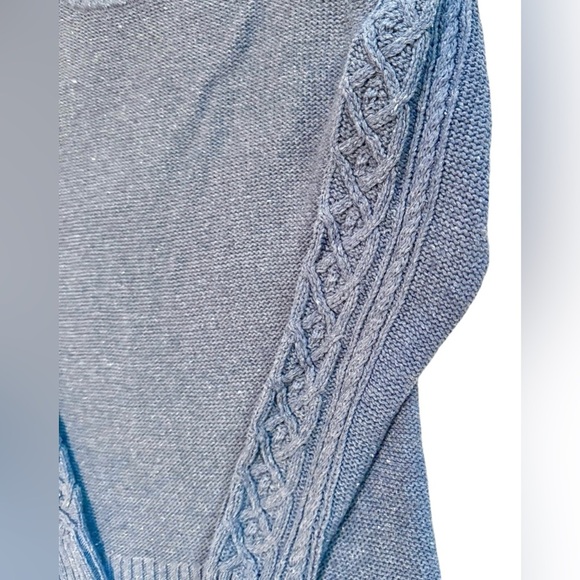 Toad & Co Cambridge Cable Crewneck sweater in denim blue, Extra Small, XS - Picture 7 of 13